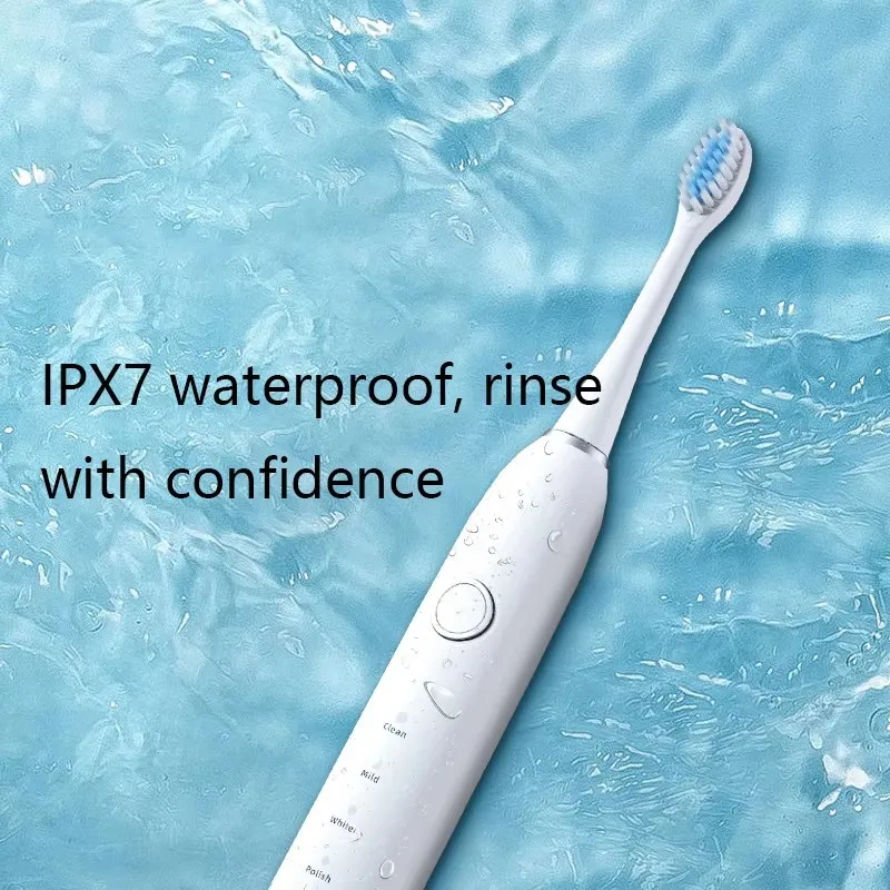 Smart Rechargeable Ultrasonic Electric Toothbrush for Adults Whitening Teeth Cleaner IPX7 Waterproof Soft Bristles Tooth Brush view 4