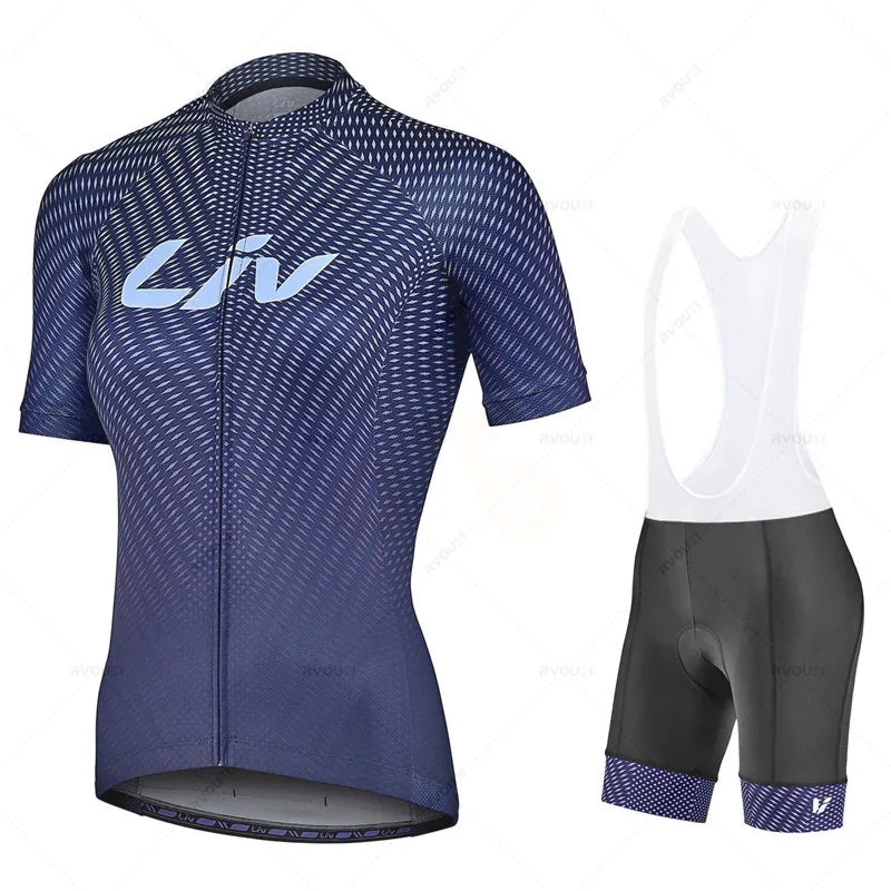 Women\'s Cycling Clothing, Short Sleeve Jersey Set, Road Bike Short Clothes, Bicycle Cycling Jersey Set, Summer, Liv Team, 2025