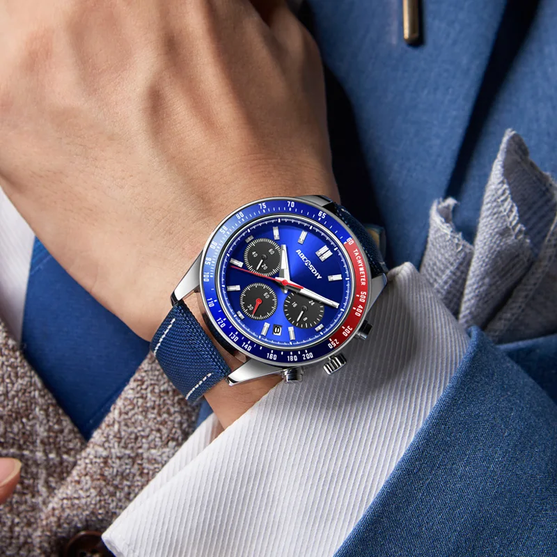 AOCASDIY foreign trade watch multi-function chronograph men's watch trend men's watch calendar waterproof watch**