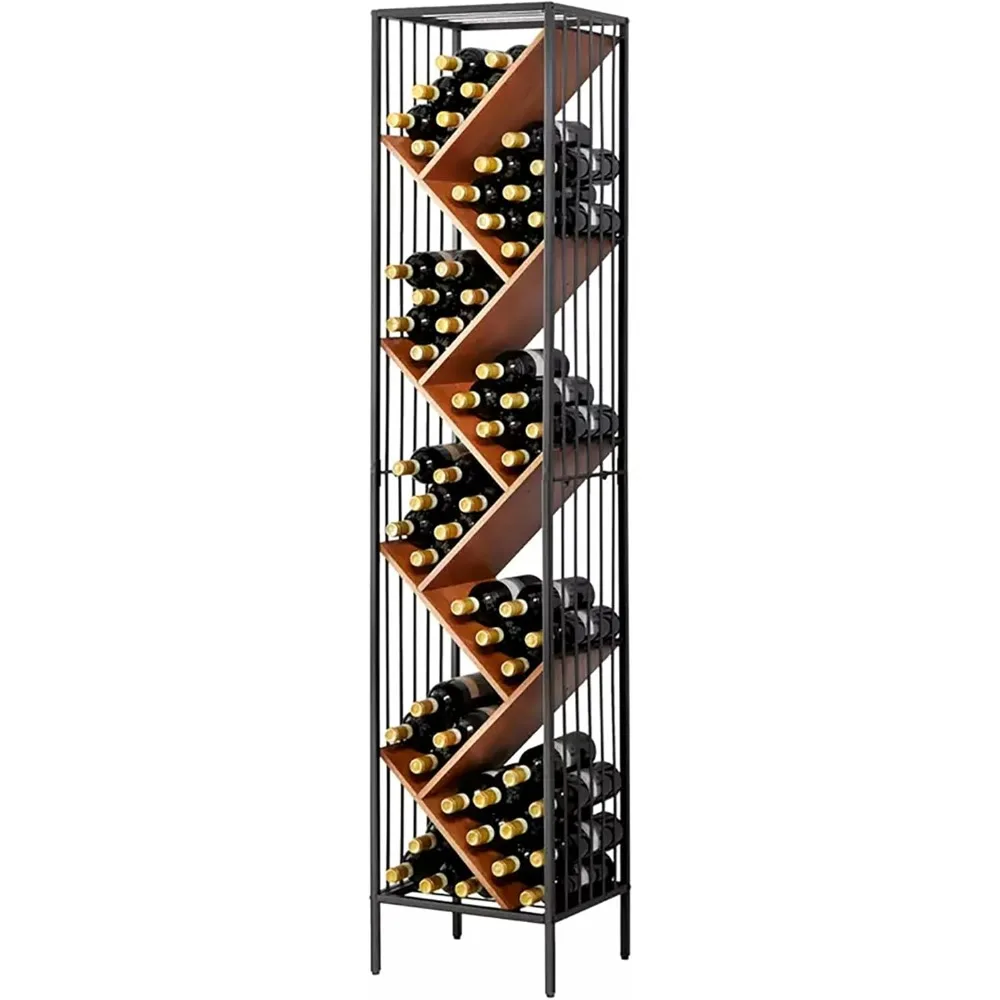 Modular Metal Pine 78 Bottle Wine Stand for Wine Enthusiasts - Personal and Multi Unit Exhibition Design