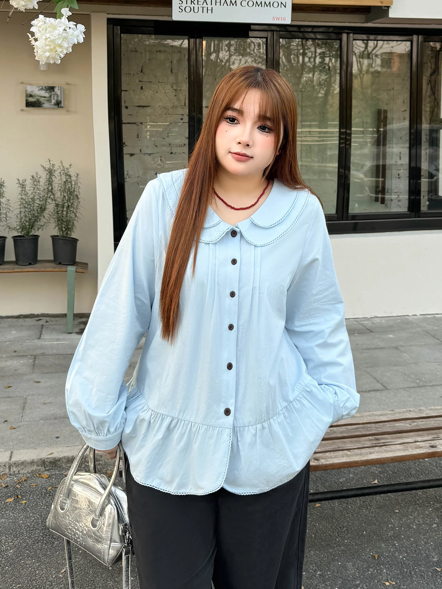 

Женская весенняя модная блузка Salt System Fre Sle Long Sve с воротником-стойкой, больших размеров, из хлопковой смеси, с эффектом омоложения