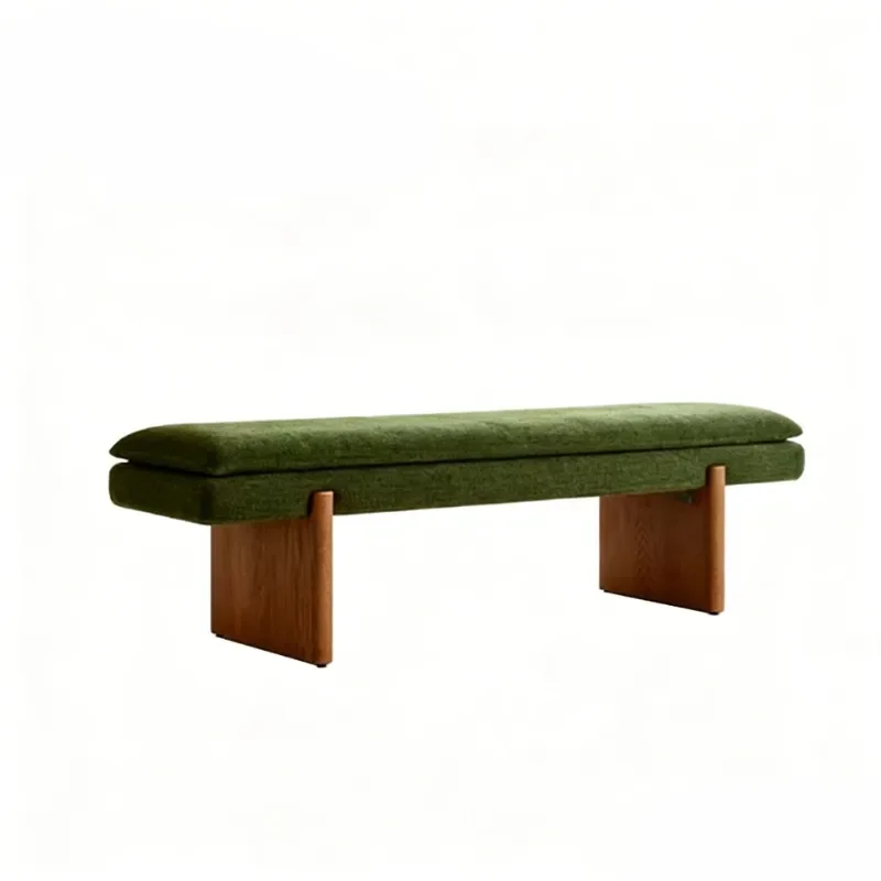 Solid wood bench, home restaurant soft bag long meal, porch shoe changing stool