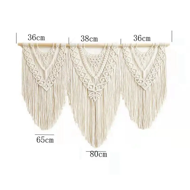 3X Macrame Wall Hanging Handwoven Bohemian Cotton Rope Boho Tapestry Home Decor