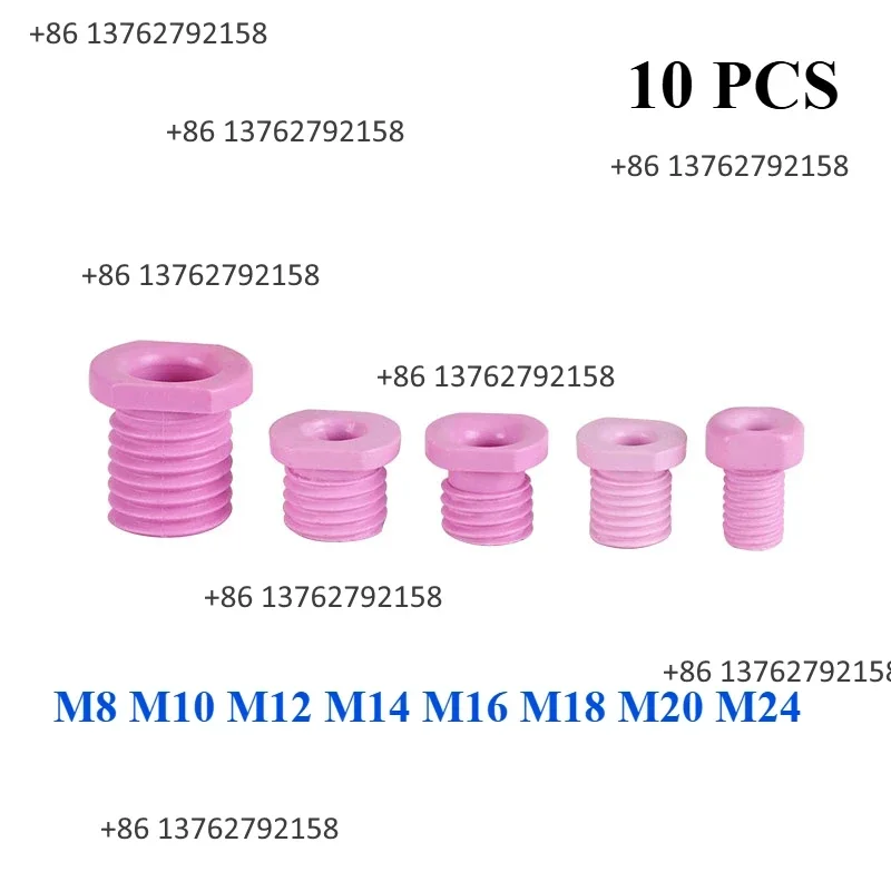10PCS Hollow Alumina Ceramic Threading Screws M8 M10 M12 M14 M16 M18 M20 M24 Industrial Fastener Replacement Parts