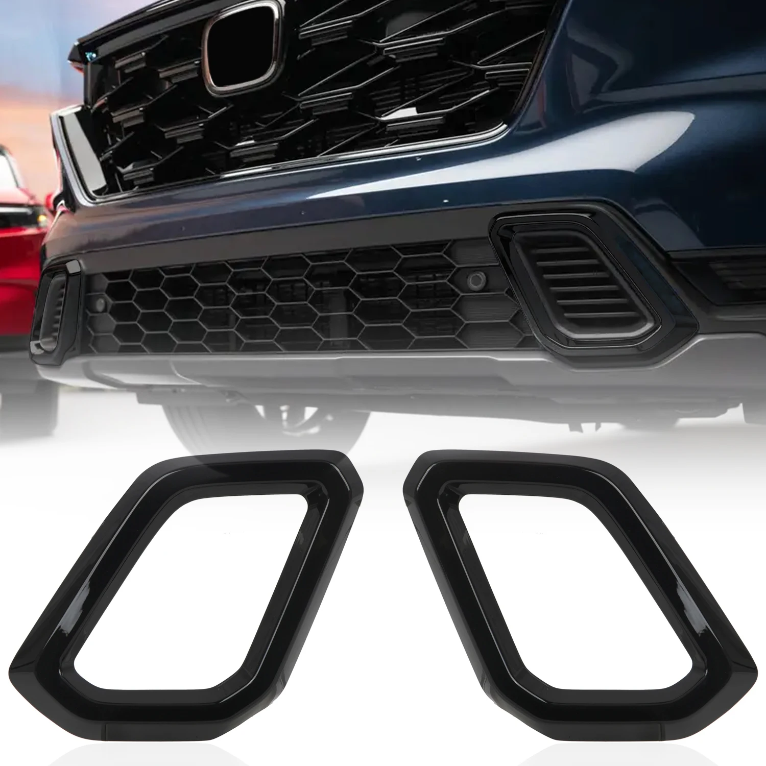 

For Honda CR-V Sport Touring 2023 2024 2025 ABS Plastic Front Bumper Vent Cover Trim Carbon Fiber Style Car Accessories 2pcs