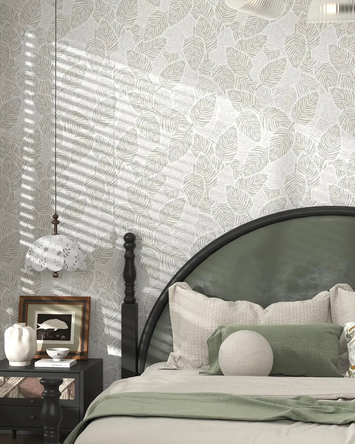 ورق جدران بوهو قابل للتقشير واللصق، ورق حائط مخطط حديث بألوان مائية بيج، ورق حائط ذاتي اللصق، ورق اتصال قابل للإزالة للخزائن #3