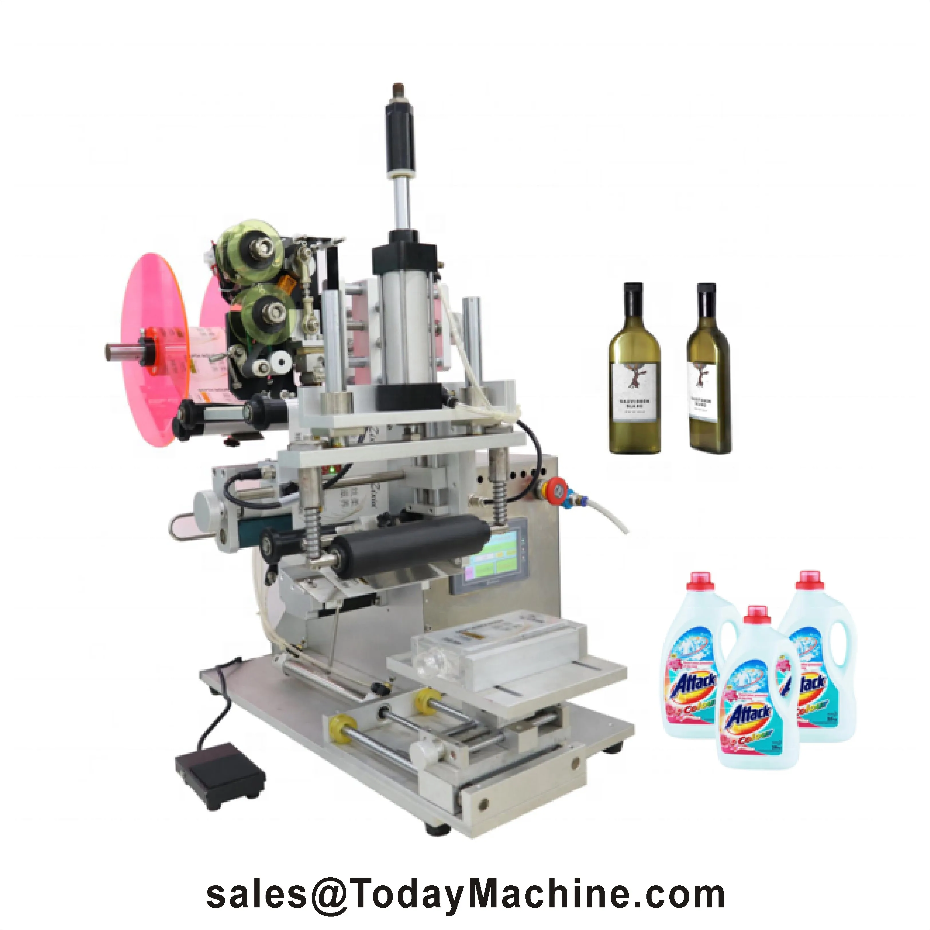 Automatic Desktop Round Bottle Labeling Machine Plastic Glass Jar Can Bottle Wine Beverage Cosmetic Flat Bottle Labeling Machine