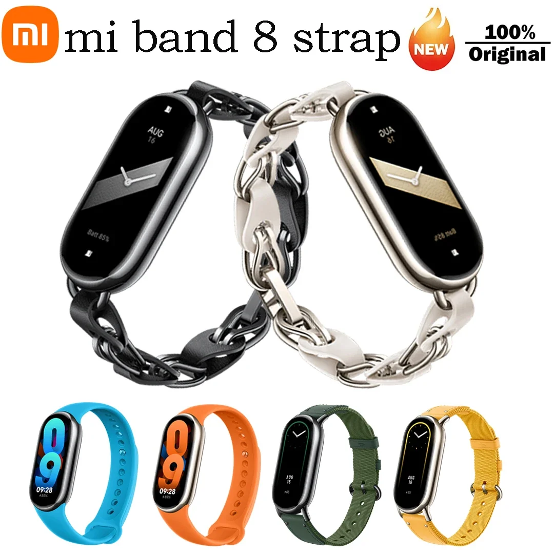 Original Xiaomi mi Band 8/9 Strap Bracelet Wristband Leather Wrist Strap TPU Antibacterial Colorful Skin-friendly Material