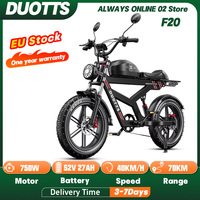 DUOTTS F20 Adult Off-Road Ebike 750W 52V 27Ah Hydraulic Disc Brakes Electric Bicycle 20*4.0\