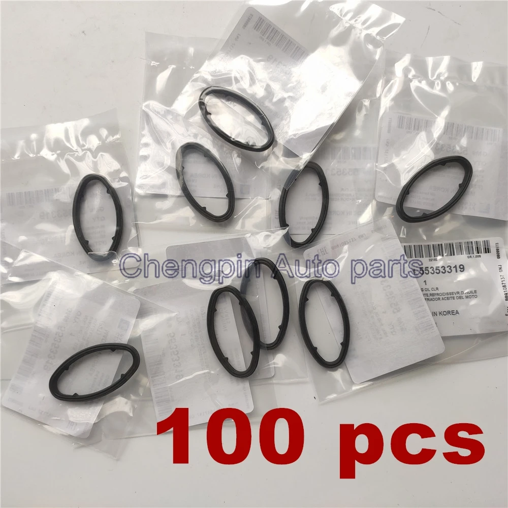 

100X Cooling System Oil Cooler Gasket Seals OEM# 55353319 For Chevrolet Cruze 1.6L 1.8L Sonic Astra Zafira