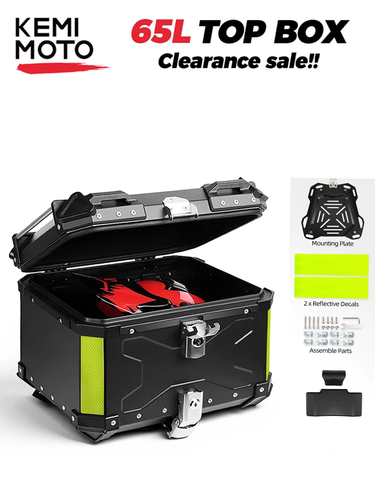 Motorfiets Aluminium Top Case Met rugleuning en Uniek Veiligheidsslot Universeel Voor CFMOTO Voor KAWASAKI Voor BMW R1200GS Voor Honda - afbeelding 2