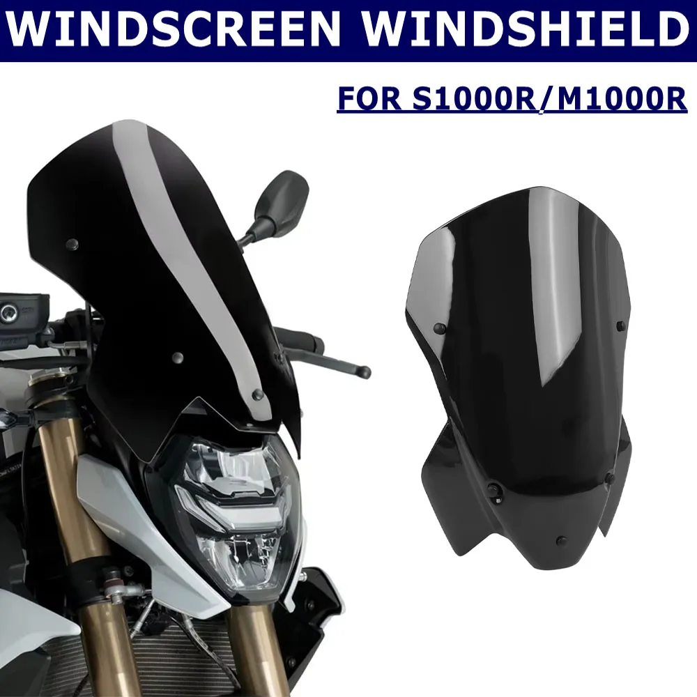 For BMW S1000R S 1000 R 2021-2024 M1000R 2023-2024 Motorcycle Touring Windshield Visor Tall Windscreen Wind Shield Deflector