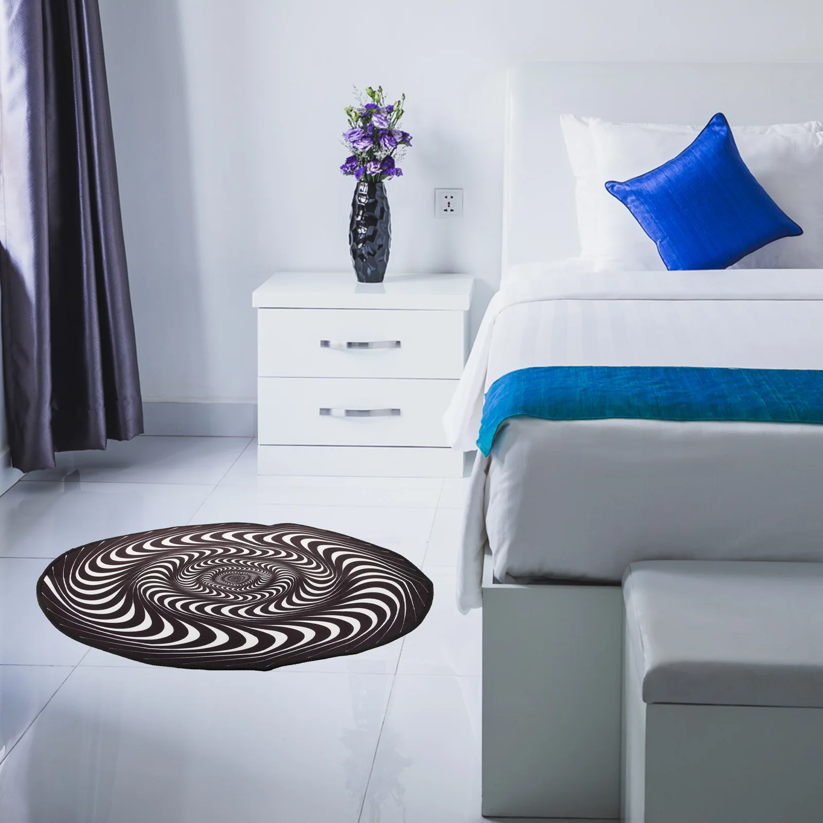 

3D Illusion Rug Decorative Floor Mat Anti- Carpet Supplies Living Room Cushion