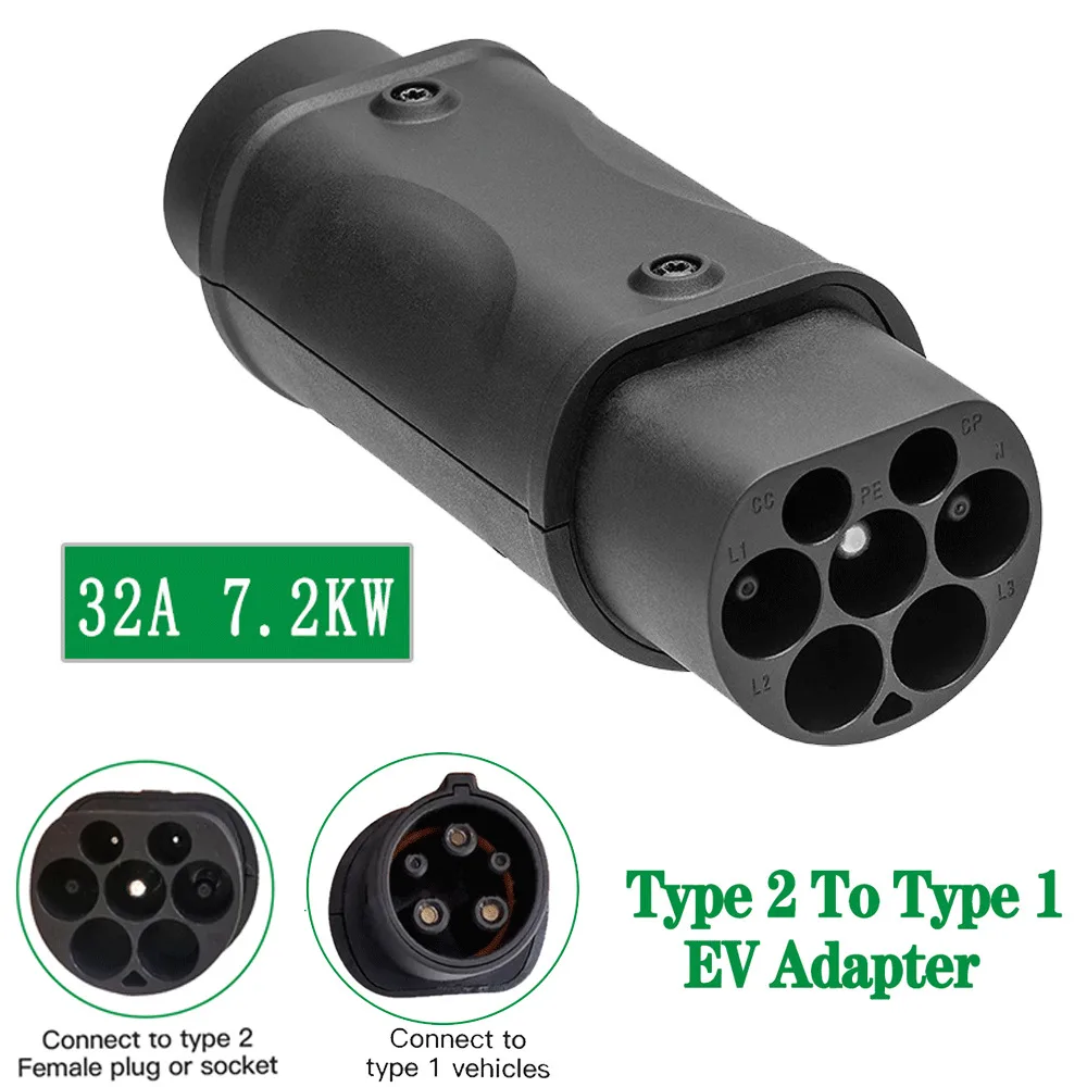 

16A or 32A Type2 To Type1 To Type2 EV Electric Vehicle Charging Adapter Connector Car