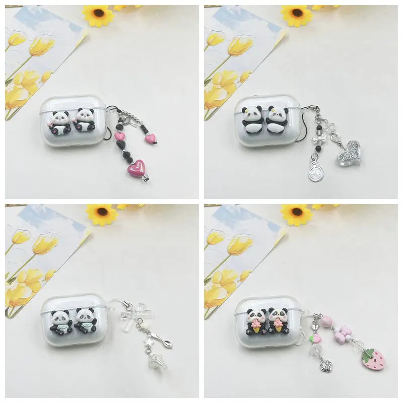 Cute Panda case For UGREEN HiTune S3 S5 S8 H5 H6pro T3 T6/T6S t3pro Silicone earphone Cover For HiTune H5 cover