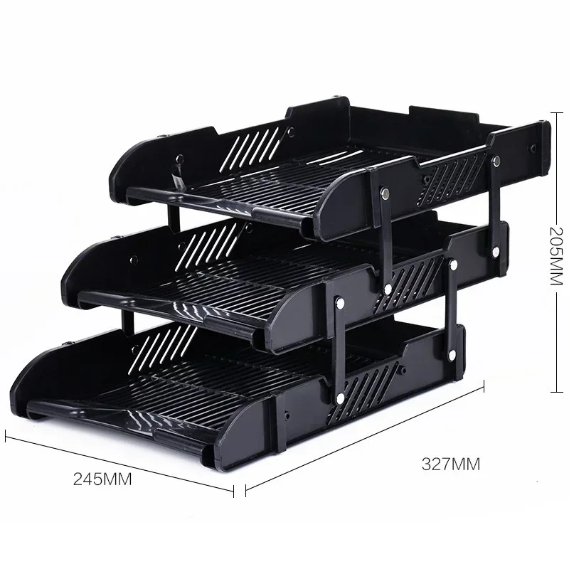 

New Electric 3-layer PP Mesh File Holder Stand Organizer Document Tray For Magazine Letter Paper Document Home Office Desk Lifti