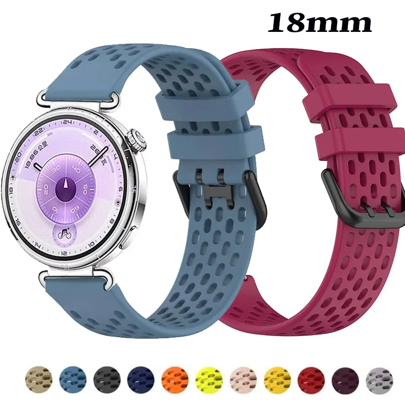 18mm Silicone Band for Huawei GT6 41mm Sport Breathable Smart Strap for GT6/5/4 41mm GT5 Pro/Watch 5 42mm Band