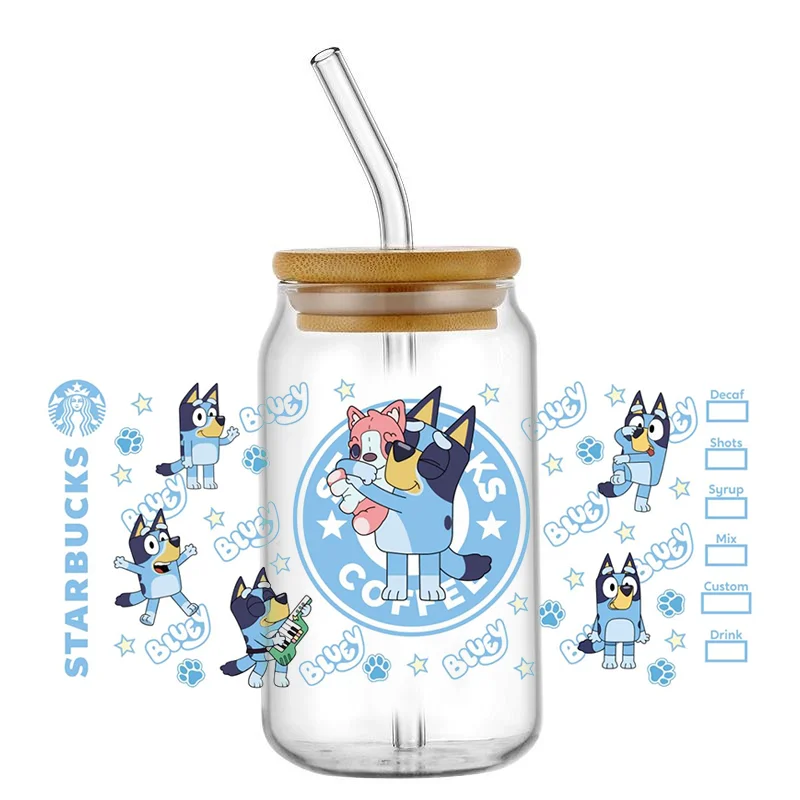 Bandit Heeler UV DTF Transfers Sticker Cartoon Dog Transfer Printing UV DTF transfers for Cups Wraps Bulk DTF Wraps Glass Decals