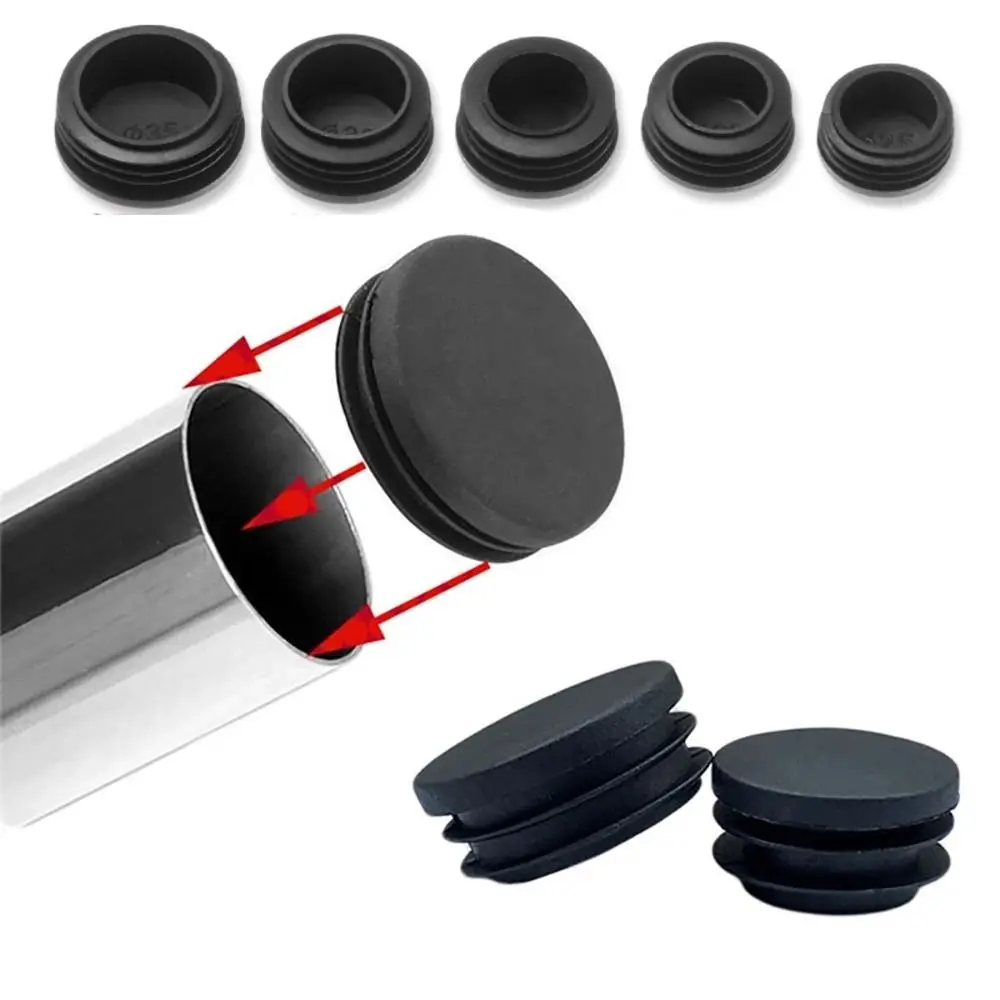 10Pcs Steel Pipe Furniture Leg Plug Floor Protectors Pipe Inserts Plugs Round Tube Dust Cover 16 19 22 25mm Non-slip