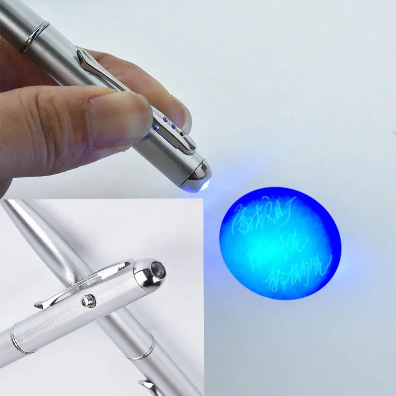 Creative UV Light Invisible Ink Pen 2-in-1 Ballpoint Pen Magic Drawing Pen Money Checker Detector School Student Stationery Gift