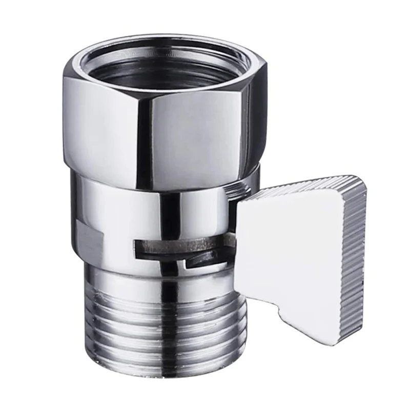 AT44-2X Water Flow Control Shut Off Valve, Brass Adjustable Water Pressure Regulator For Hand Held Shower Head