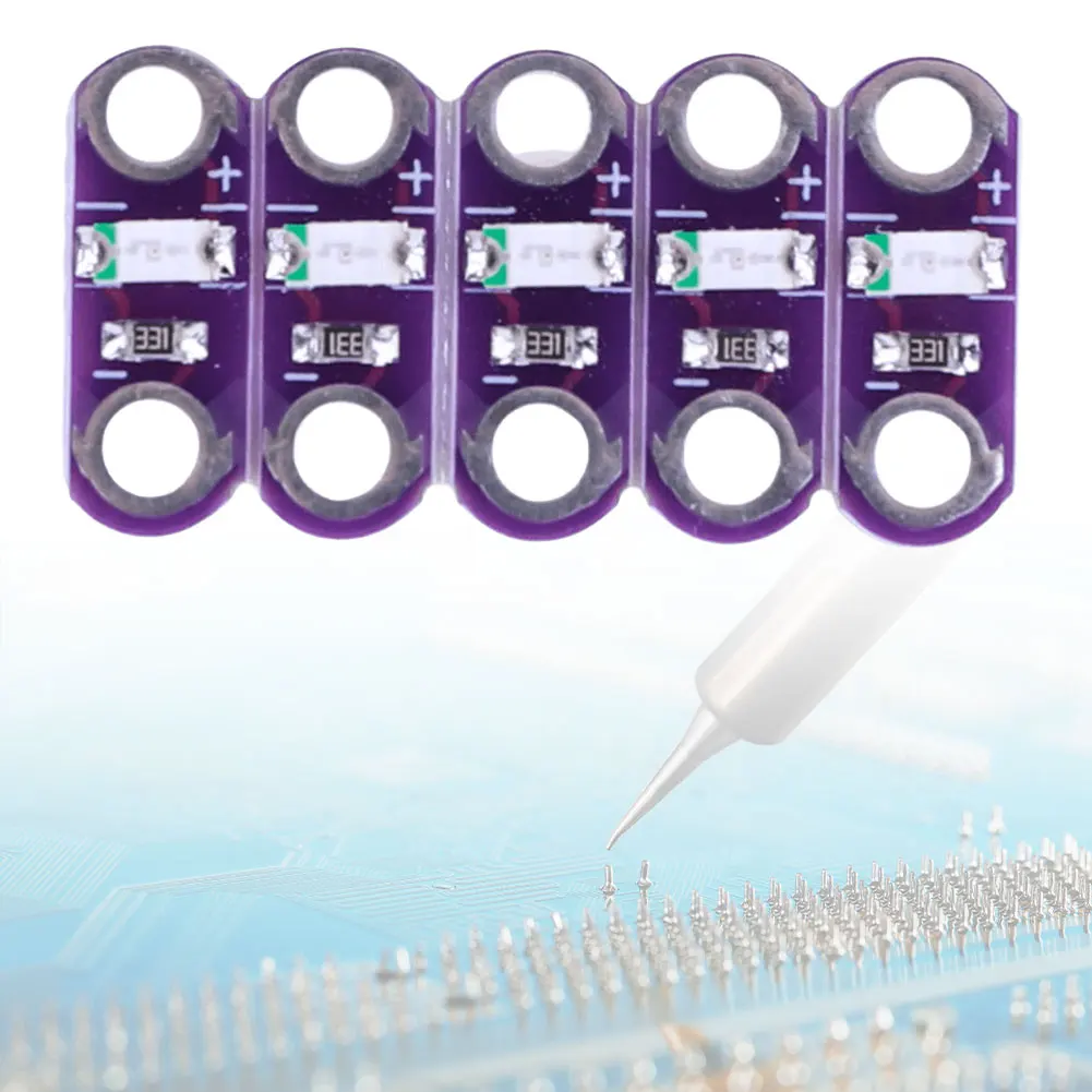 حزمة من 5 مصابيح LED Lilypad أحمر/أبيض/أصفر/أزرق/أخضر Lilypad LED وحدة إضاءة لمشاريع Arduino IDE E-Textiles التي يمكن ارتداؤها #1