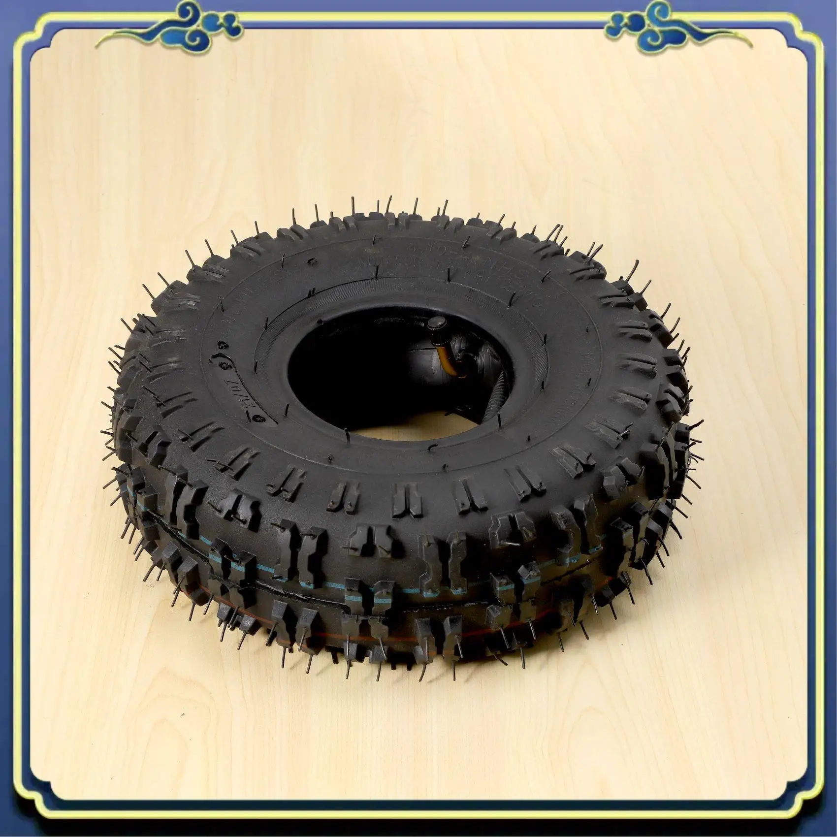 AU16-Inner Tube 4.10/3.50-4, Outer Tube 4.10-4 For Garden Rototiller Snow Blower Mowers Hand Truck Wheelbarrow Go Cart Kid