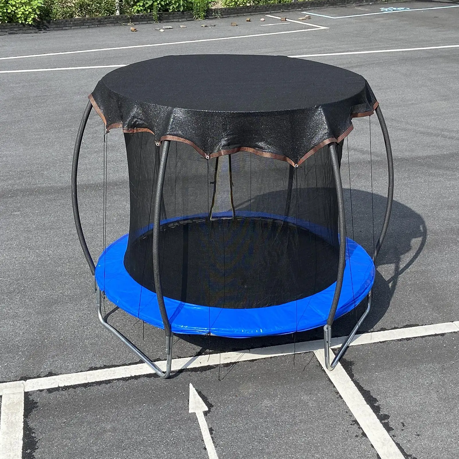 Trampolín sombra trampolín tela protección UV red resistente a la intemperie diseño malla lona deportes al aire libre accesorios para césped