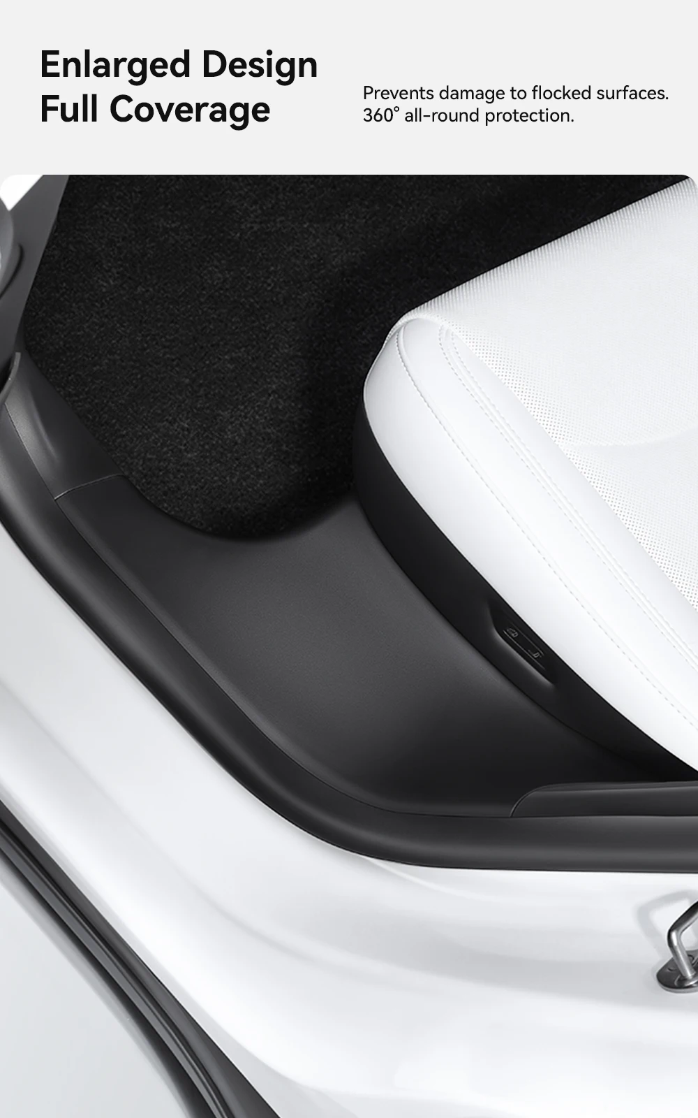 YZ für Tesla Model Y Highland Juniper 2021–2025, hintere Einstiegsleiste, Schutzleiste, Sitz, Anti-Kick-Pad, Eckenschutz, Zubehör – Detail 12
