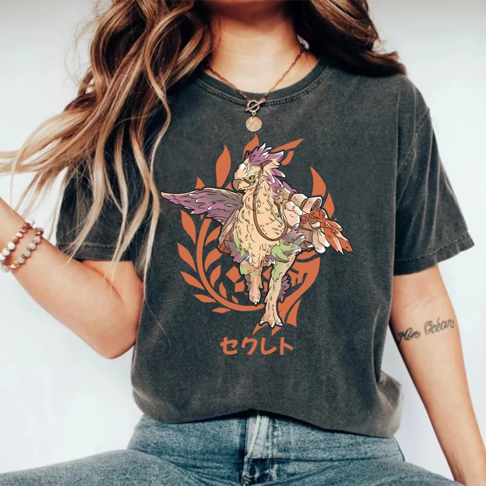 Monster Hunter Wilds Shirt Seikret Graphic Tee Japanese Aesthetic Women T‑shirt Unisex All-Season T Shirt