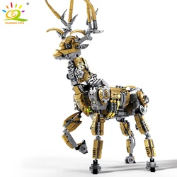 HUIQIBAO 924PCS Elk Model Deer MOC Technical Building Blocks Mechanical Animal Bricks Set City Construction Toys for Children