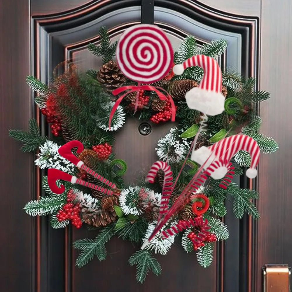 

4 Piece Christmas Tree Decorators for DIY Holiday Wreaths and Home Festival Decorations Made with Plush and Flexible Metal Wire