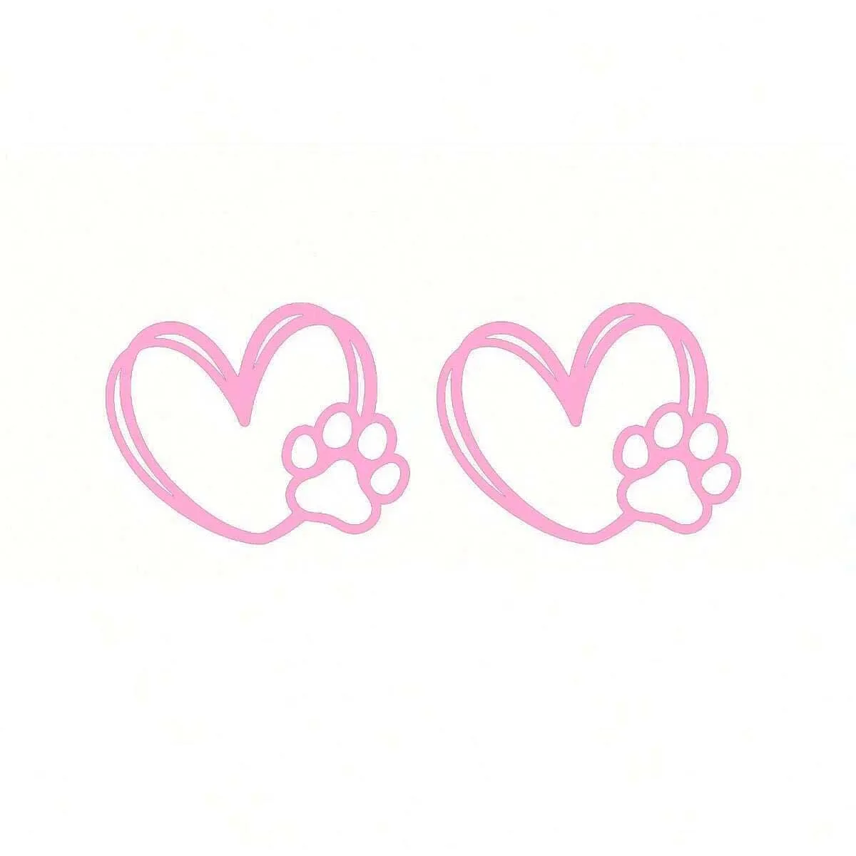 Heart Paw Print Vinyl Rearview Mirror Stickers Simple DIY Decals For Car Motorcycle Laptop Smooth Surface Decor Accessories view 6