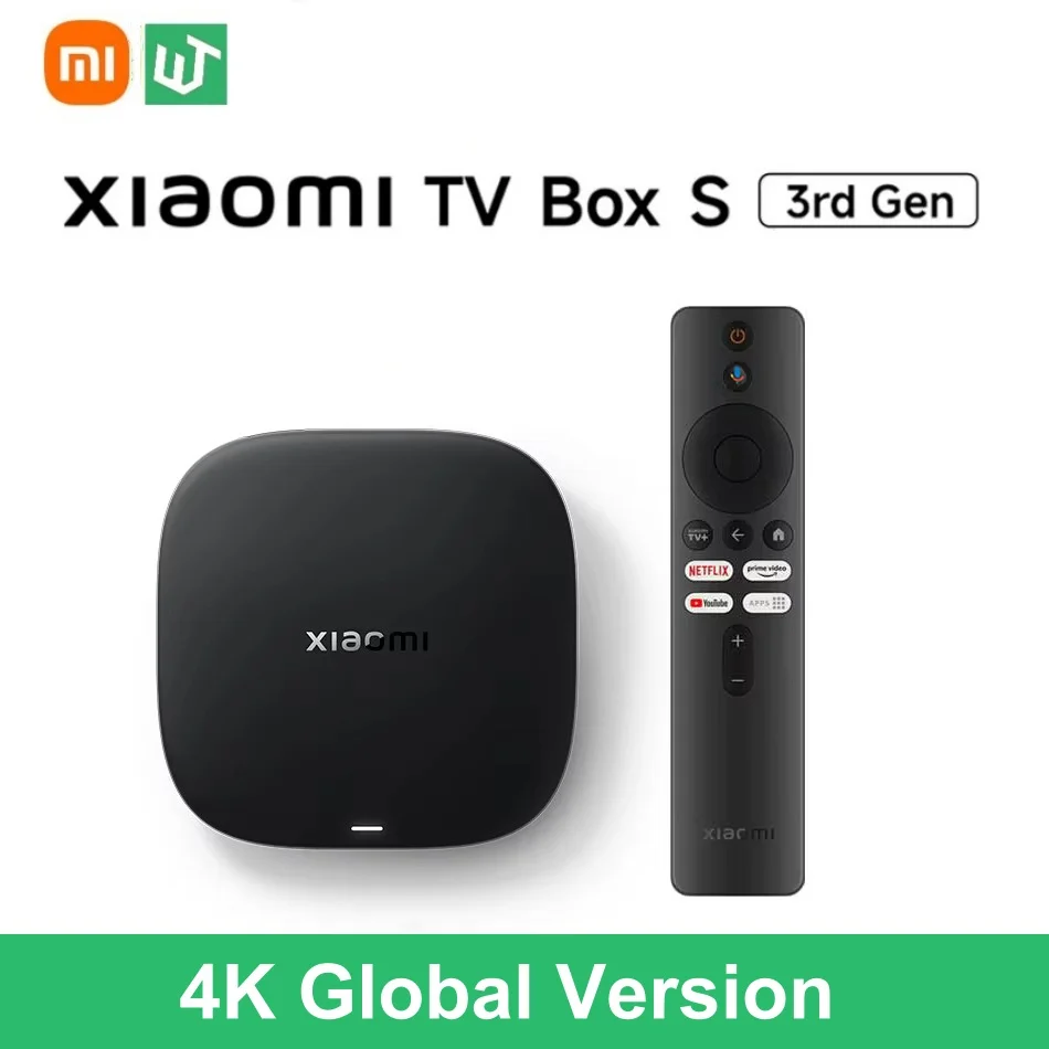 Versi Global Xiaomi TV Box S Generasi Ketiga 4K Ultra HD Wifi 6 Bluetooth 5.2 ROM 32GB Google TV Google Assistant Pemutar Media Pintar