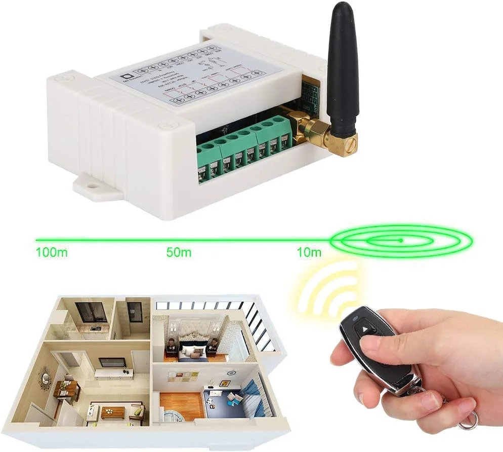 Universal 12V-36V 2-Kanal-Funkmotor RF-Fernbedienung Relaismodul Schalter Empfänger Motor vordere und hintere elektrische Türen – Detail 5