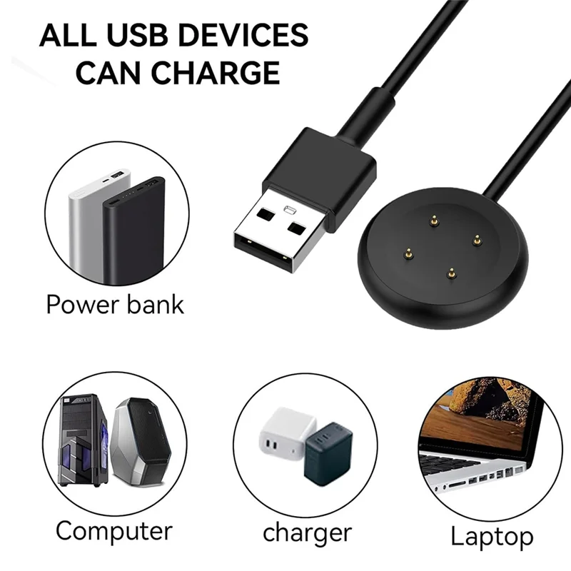 

Комплект из 2 зарядных кабелей USB-A + Type-C для зарядного устройства Google Pixel Watch 2, кабель для зарядного устройства для умных часов для Fitbit Ace LTE