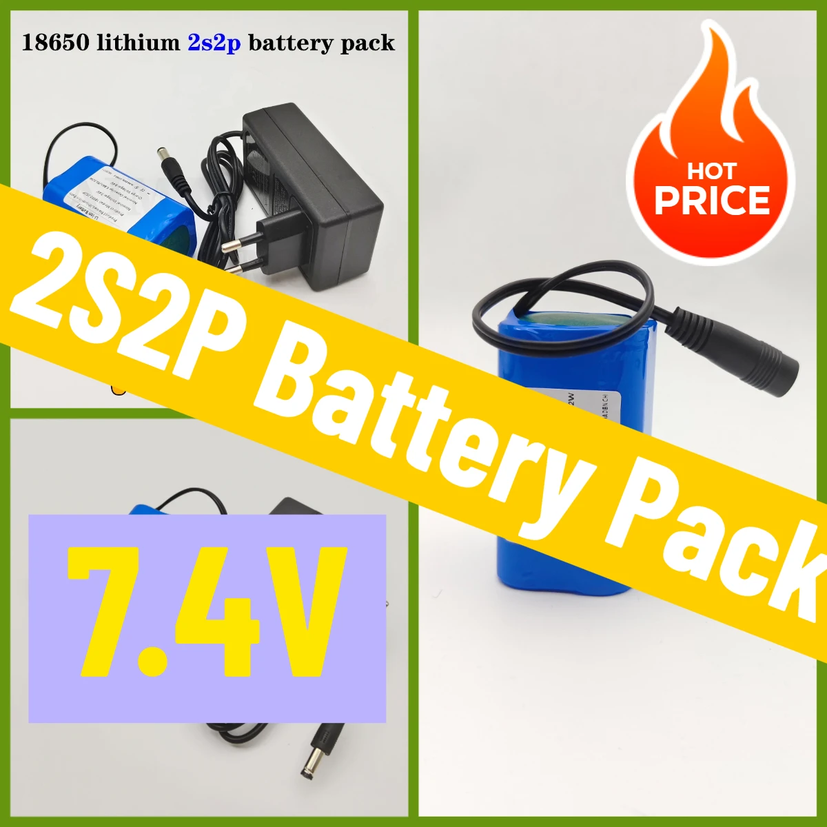 Nev 7.4 فولت 2S2P قارب طعم سمك 6800 مللي أمبير بطارية ل T188 T888 2011-5 V007 C18 H18 لذلك على التحكم عن بعد RC قارب Parts18650 #1