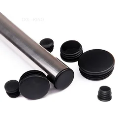 4pcs round black plastic blanking end cap caps pipe inserts pipe plug bung 12/14/16/19/20/25/28/30/32/35/38/40/42/45/48/50mm