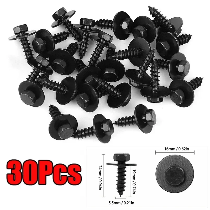 30pcs Car Splash Plate Screws Bolt Fixing Retainer Engine Cover Undertray Splashguard Wheel Arch Screw For Toyota 90159-60477 NE