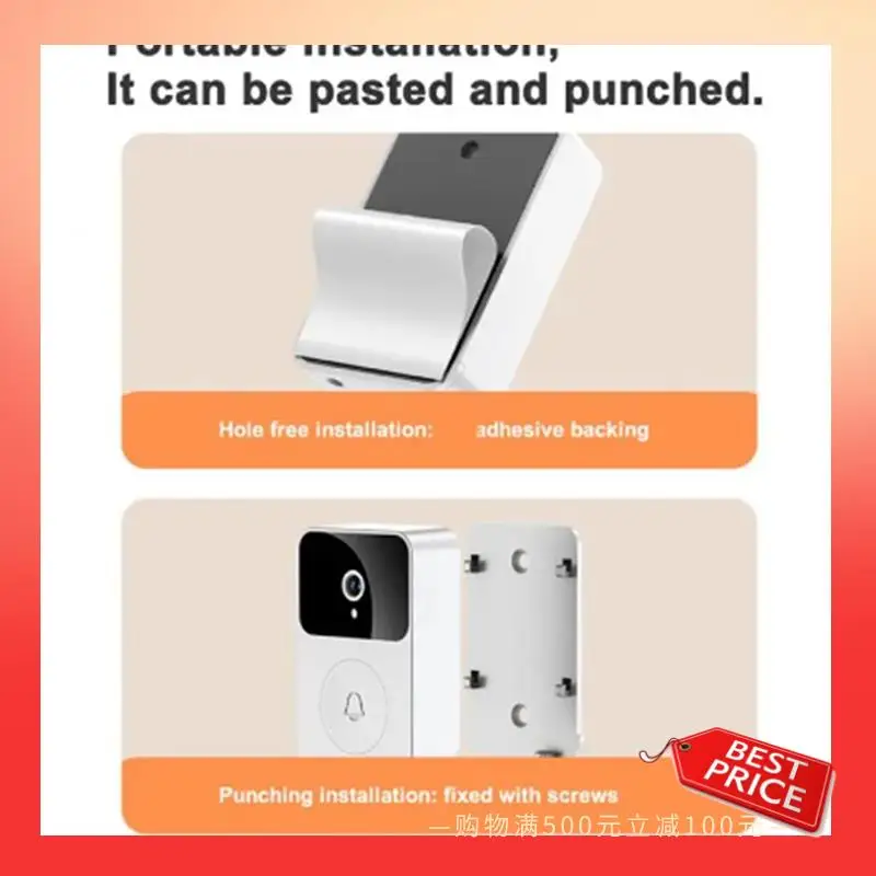 ABNR Smart Wireless Wifi Video Doorbell Waterproof 1080P HD Video Doorbell With Camera HD Infrared Night Vision Camera Easy To U