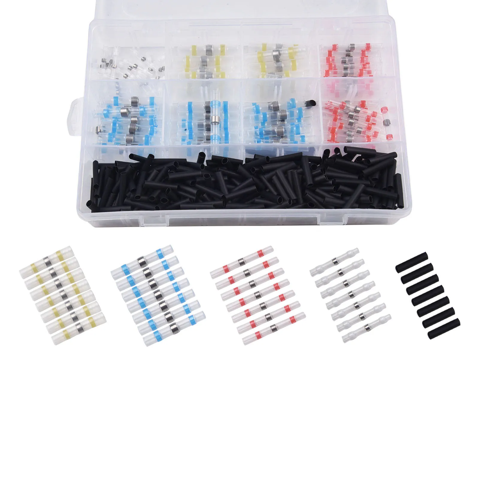 Crimp Connector Heat Shrinkable Tube Set Heat Shrink Kit Terminal Waterproof 400pcs Connection Crimp Connectors