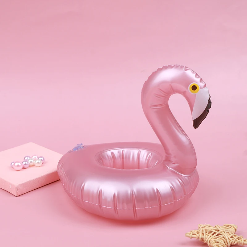 Mini Inflatable Flamingo สระว่ายน้ำลอยของเล่นเครื่องดื่มลอยถ้วยผู้ถือของเล่น