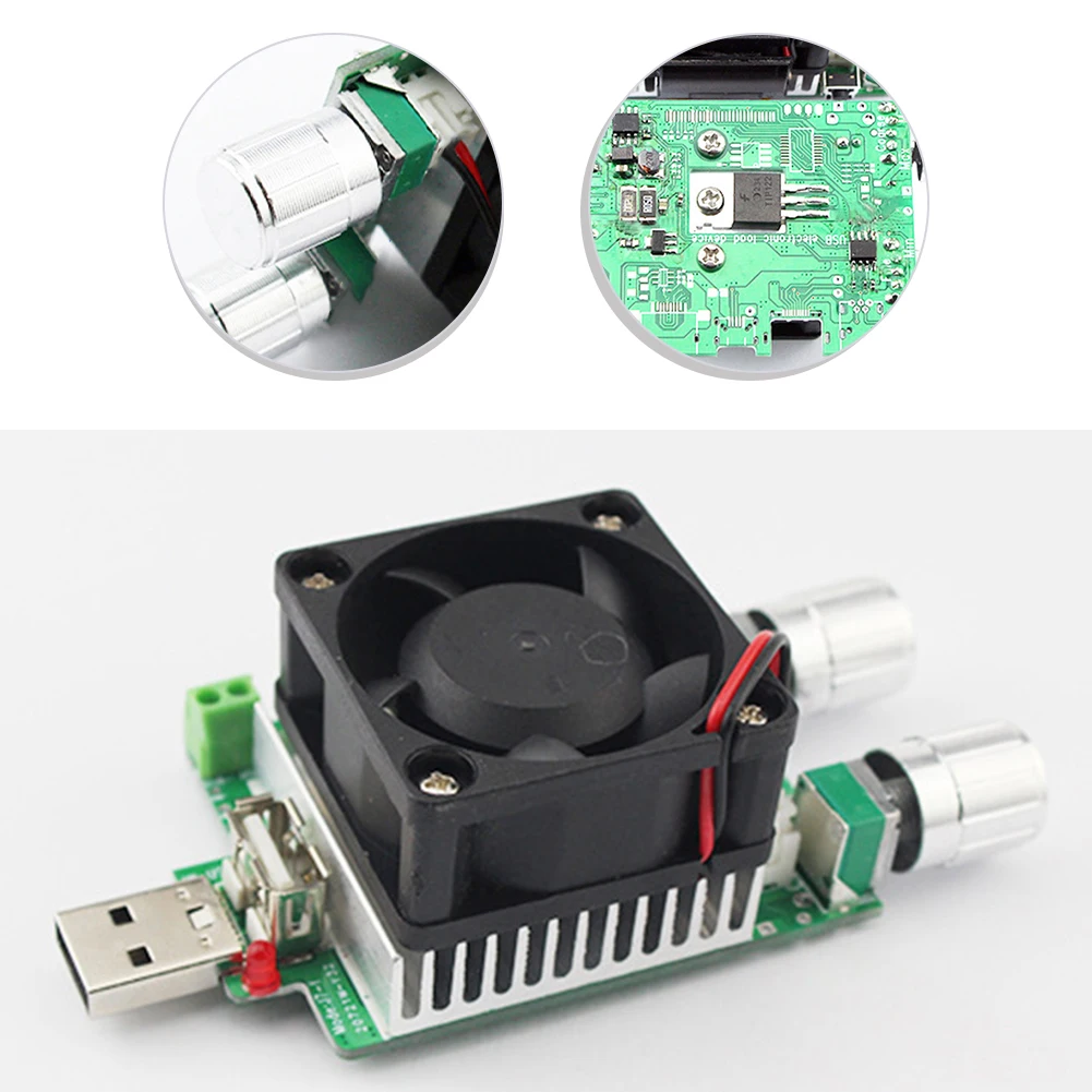 放電負荷電子調整可能な定電流エージング容量 35 ワット USB 負荷テスター充電デバイステストツール部品