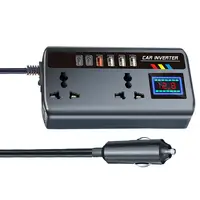 Convertidor para salida de coche para coche, puertos de carga rápida de 12V/24V a 220V, inversor de cargador automotriz portátil, 3 puertos USB para adultos