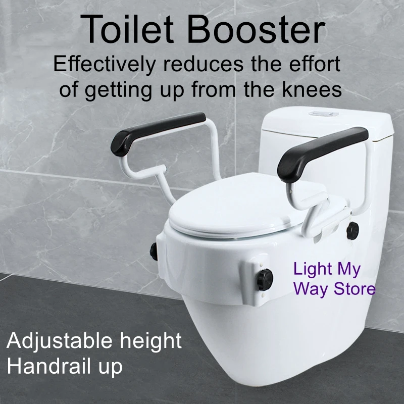 Toilet booster elderly toilet seat armrests maternity toilet stool heightened cushion chair