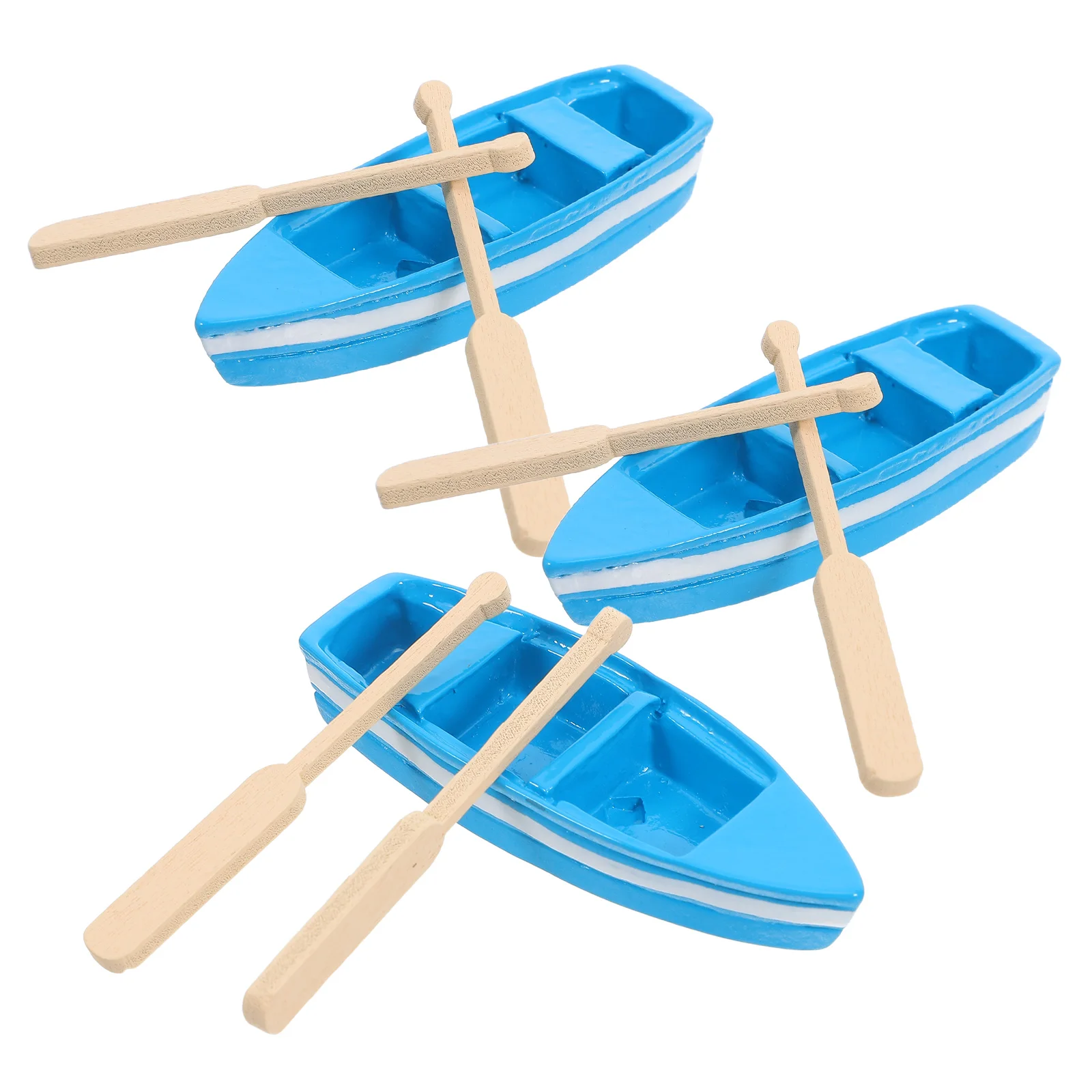 3 conjuntos de remos de paisagem, modelo de barco de resina, decoração de simulação, mini acessórios de jardim, layout de terrário de bonsai