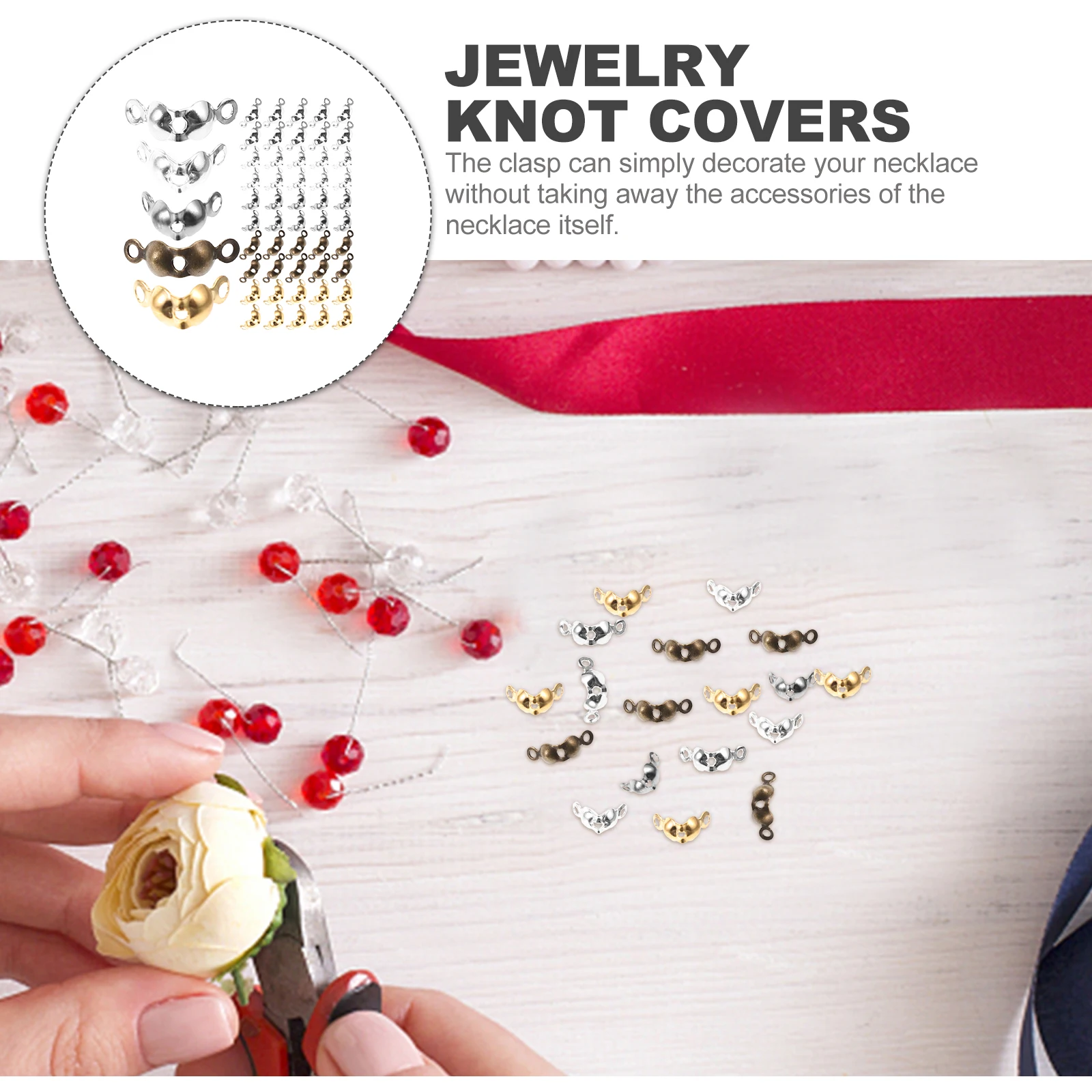 

1000 Pcs Accessories and Buckles Bulk Charms for Bracelets Clasps Making Knot Covers Jewel Metal