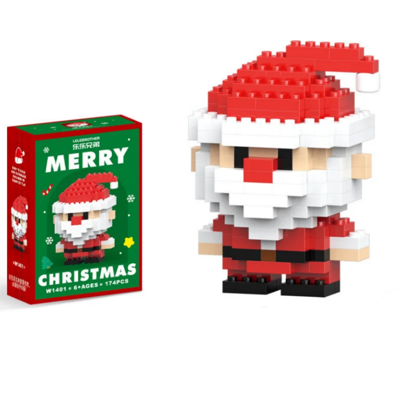 Christmas Advent Surprise Toy Set para crianças, conjuntos de blocos de construção, caixa cega, Papai Noel, decoração, presentes