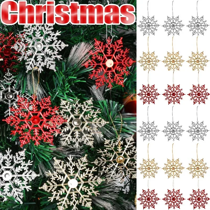 Christmas Tree Multicolor Snowflake Pendant Rice Character Snowflakes Hanging Ornaments Festival Celebration Beautified Pendants