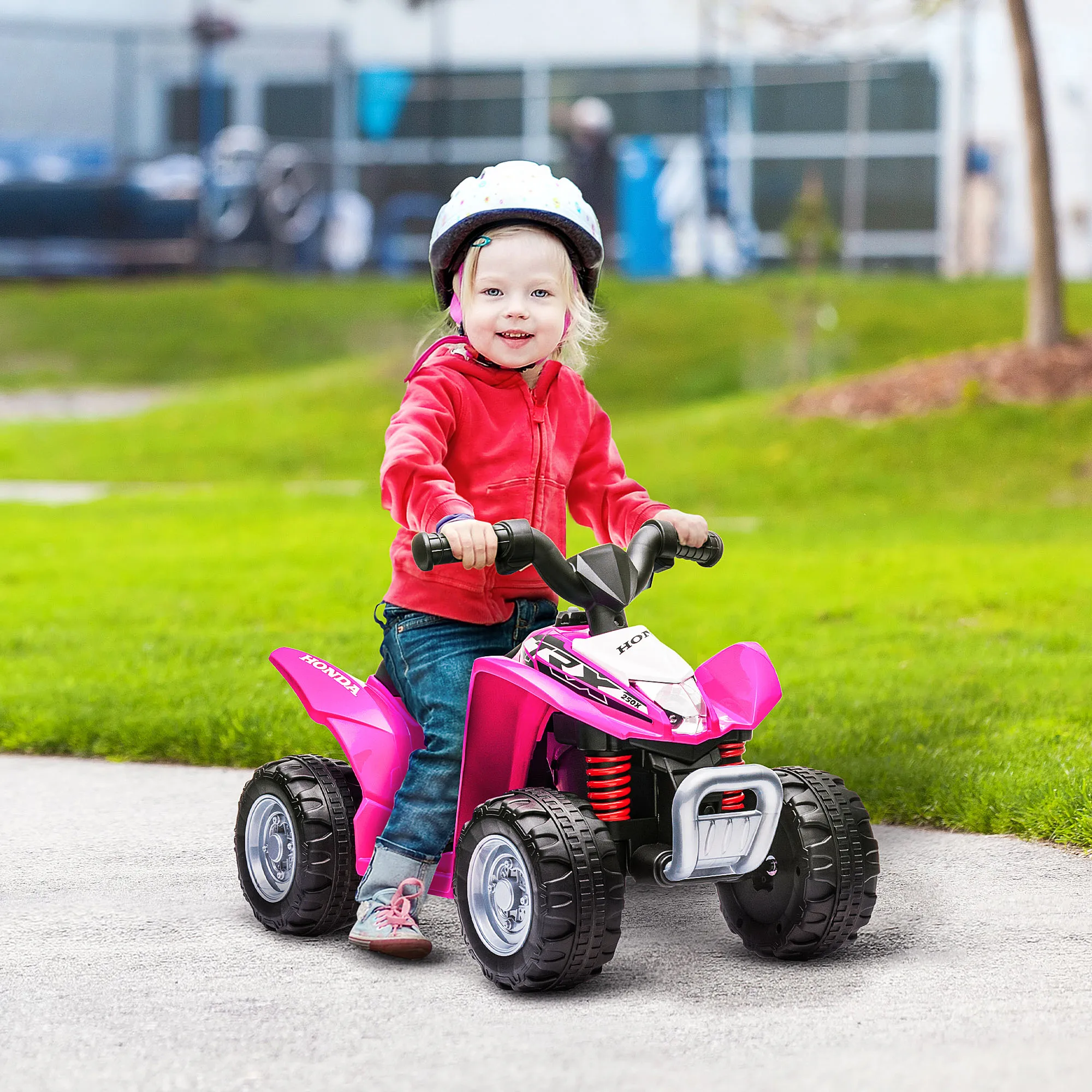 AIYAPLAY Quad Eléctrico 6V para Niños 18-36 Meses Faros 65,5x38,5x43,5 cm Rosa